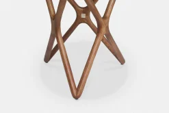 Quasar - Round Side Table in Glass and Wood