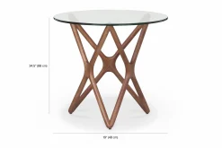 Quasar - Round Side Table in Glass and Wood