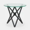 Quasar - Round Side Table in Glass and Wood