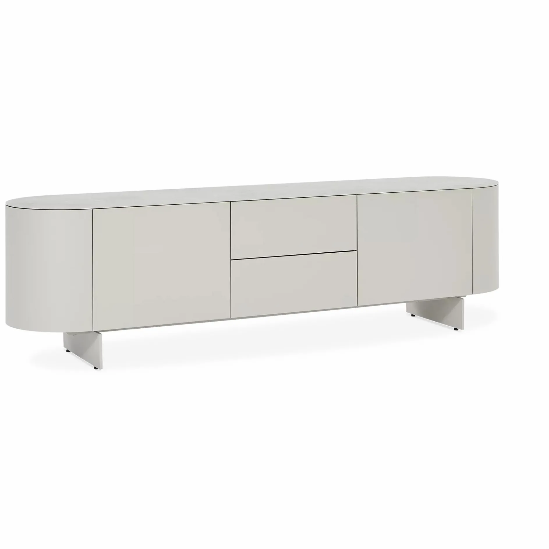 Raundo - Metal TV Stand with Ceramic Top