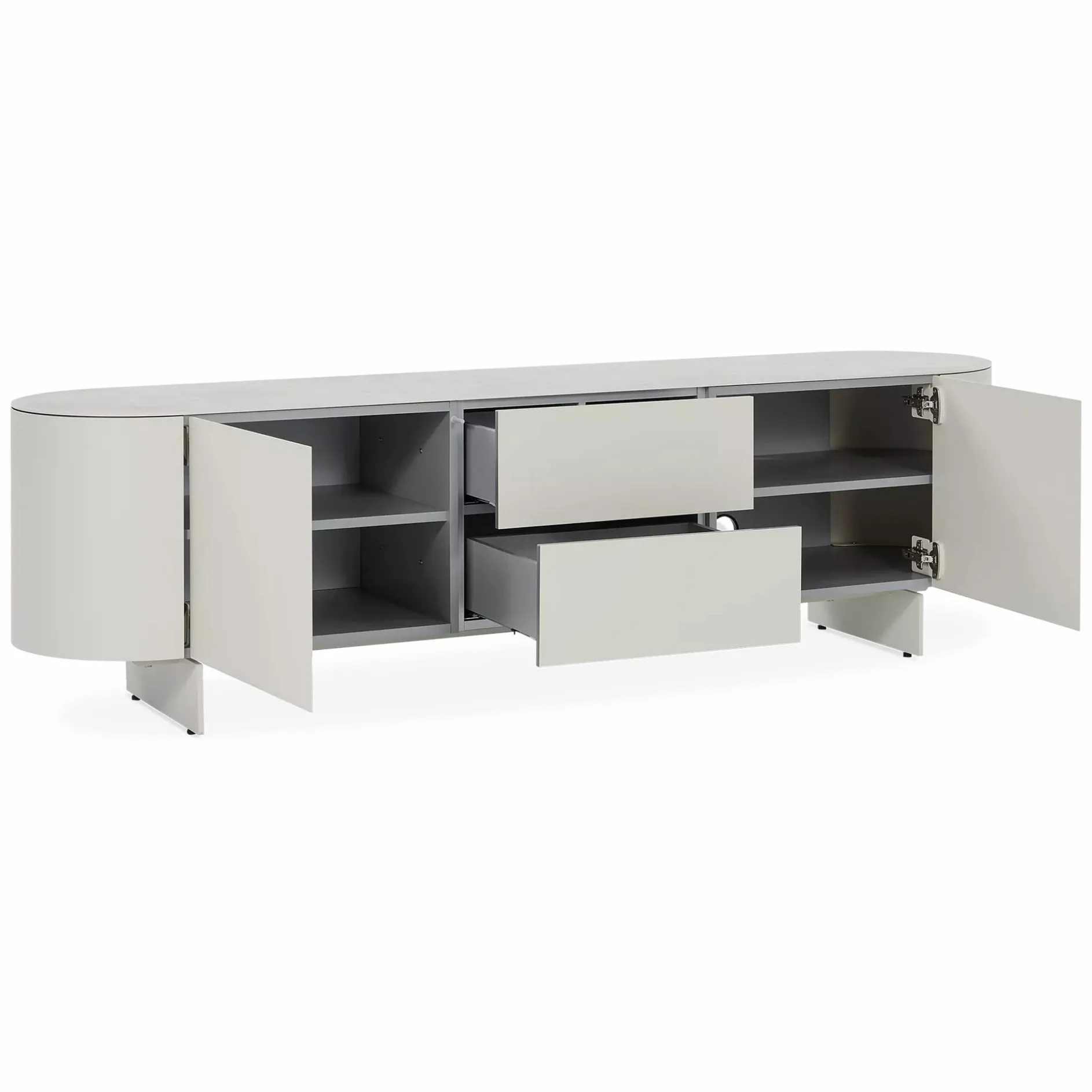 Raundo - Metal TV Stand with Ceramic Top