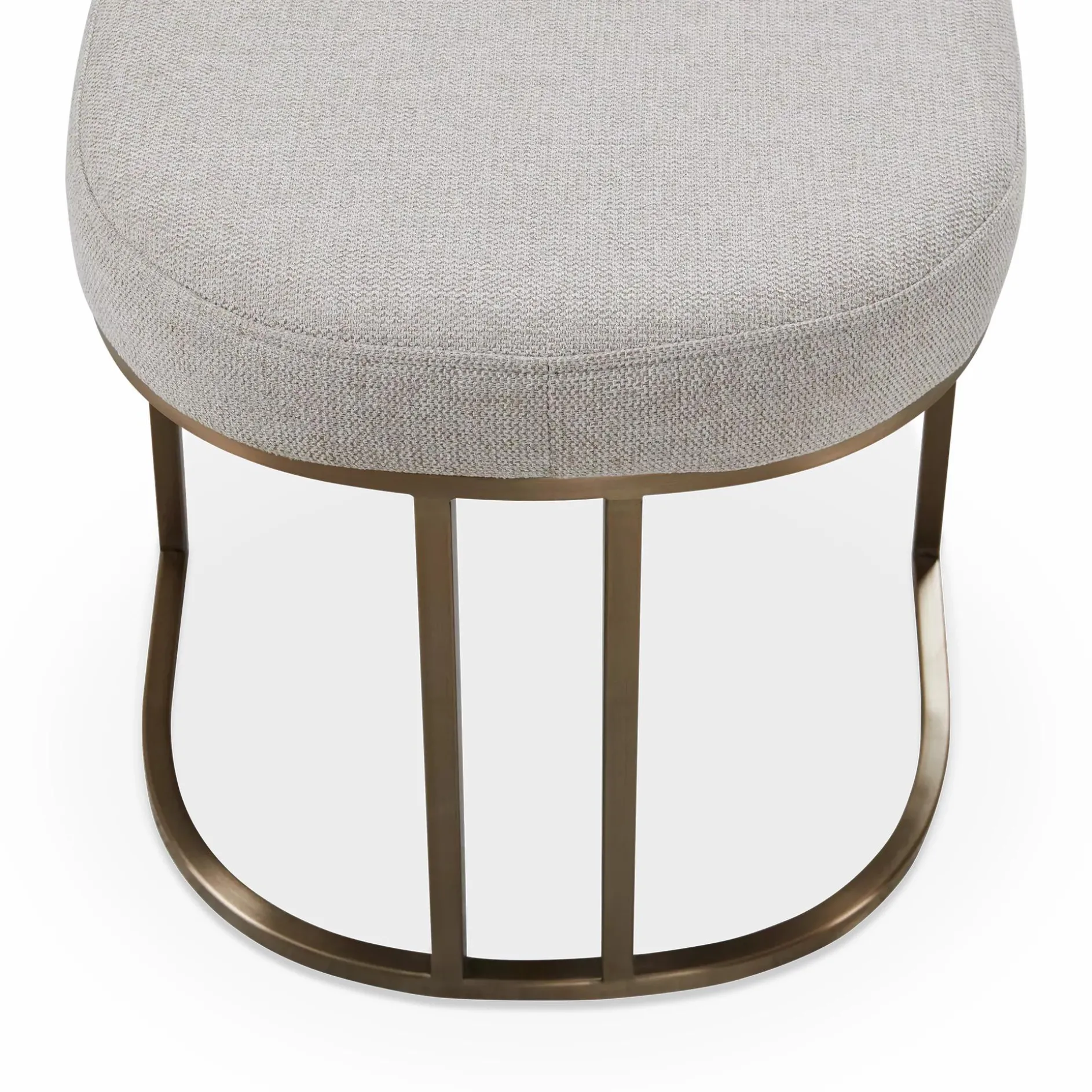 Rayla - Fabric Upholstered Antique Brass Bench