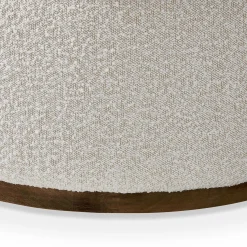 Sinclair - Large Round Bouclé Pouf with Wooden Base by Four Hands
