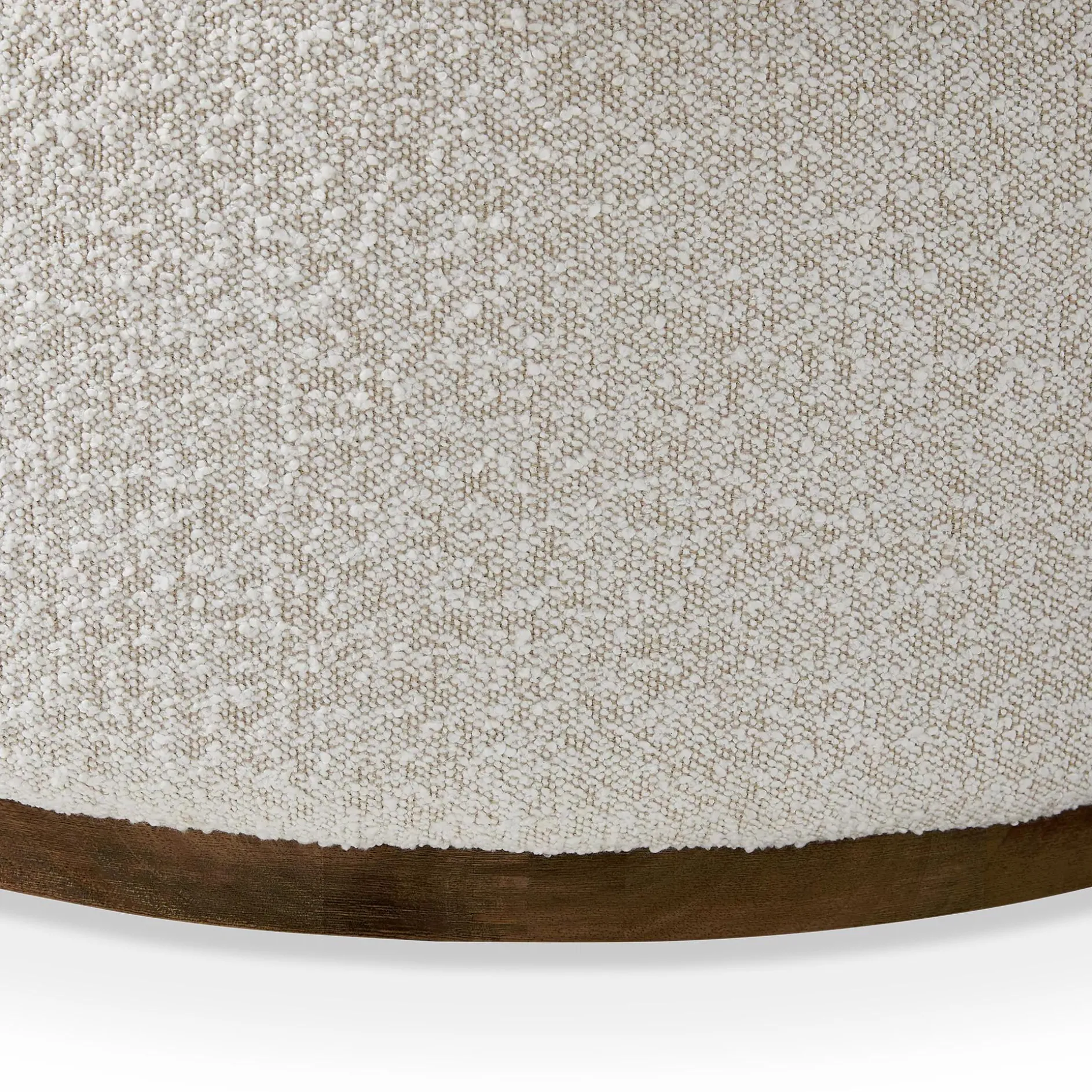 Sinclair - Large Round Bouclé Pouf with Wooden Base by Four Hands