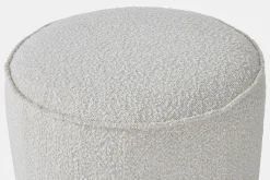 Sinclair - Round Bouclé Pouf with Wooden Base by Four Hands