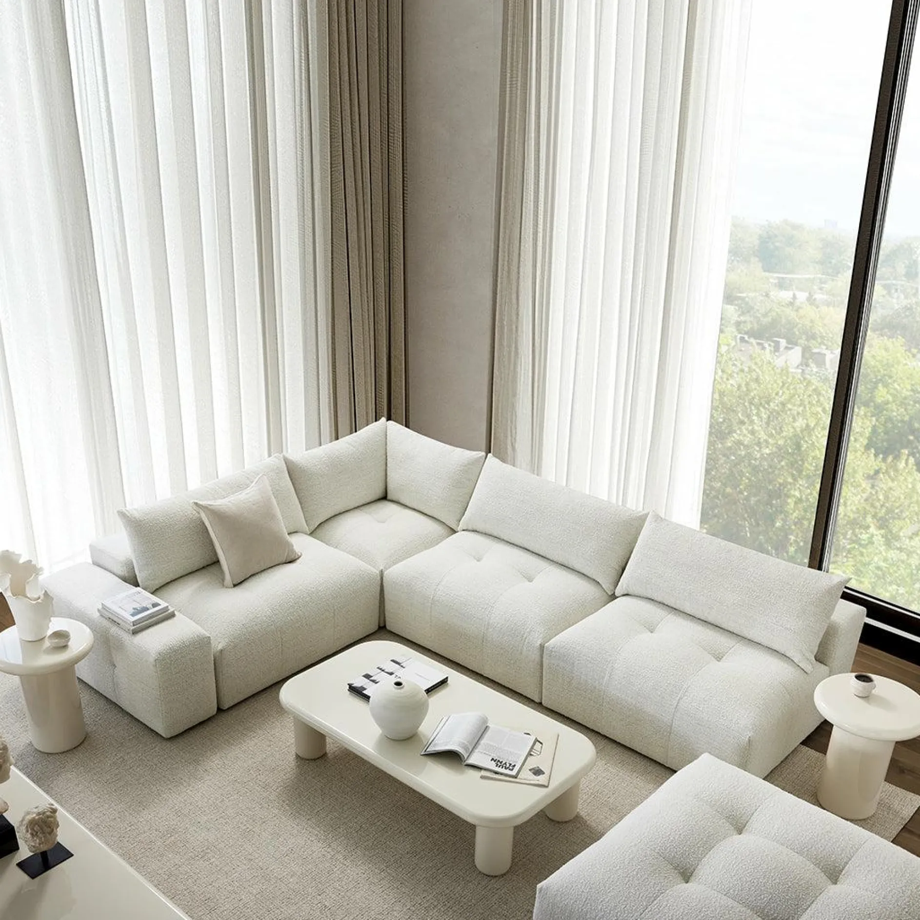 Solene - Fabric-Upholstered Sectional Sofa