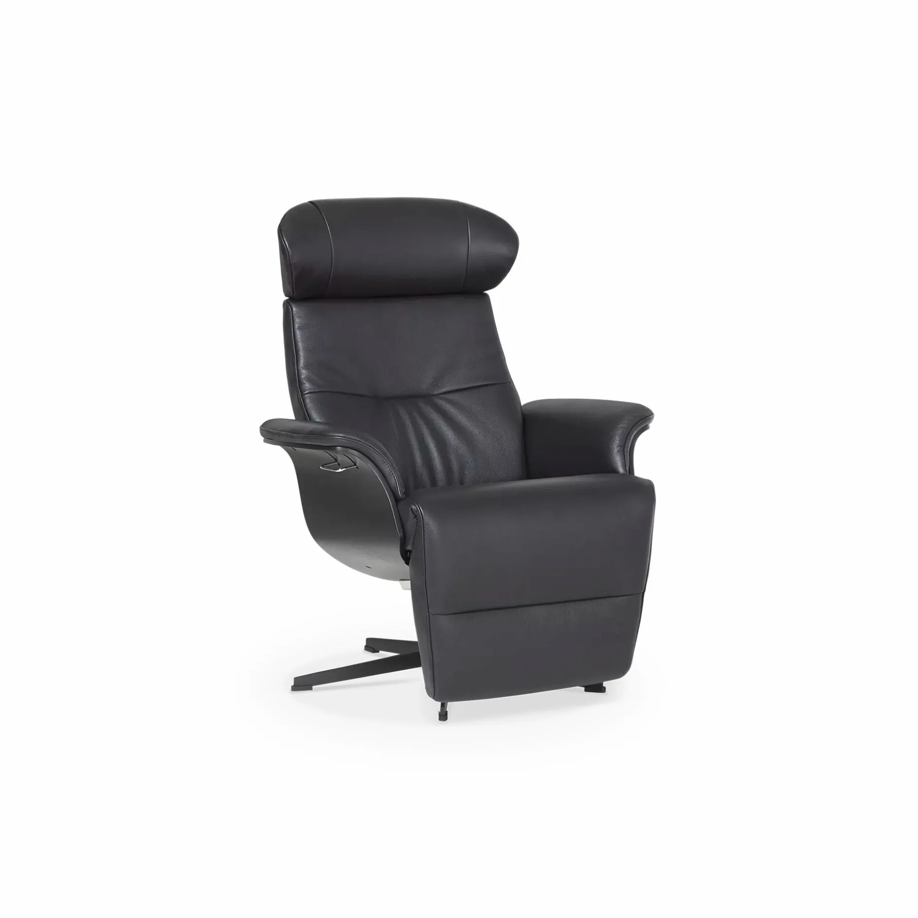 Timeout - Leather Reclining Armchair with Integrated Footrest by Conform