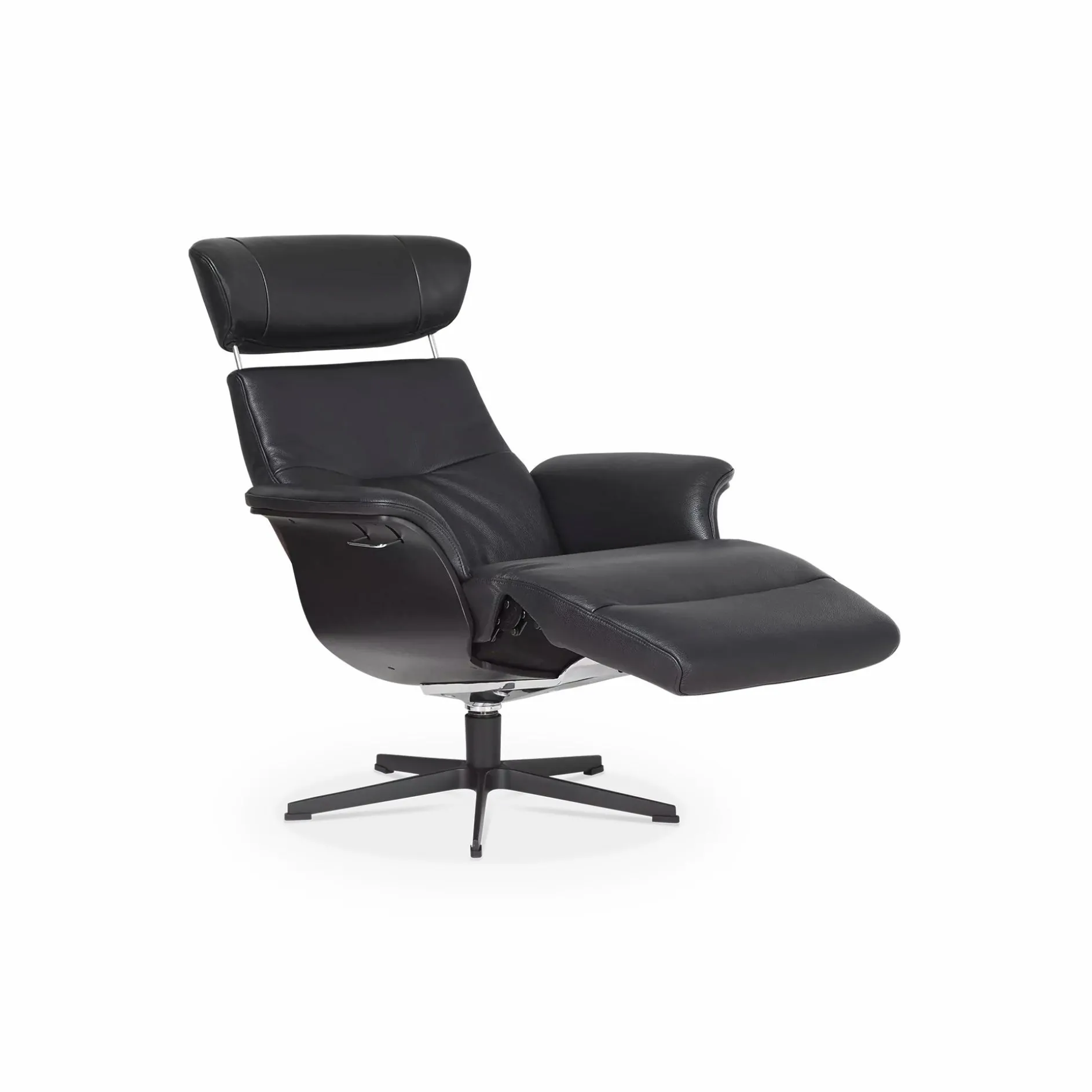 Timeout - Leather Reclining Armchair with Integrated Footrest by Conform