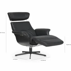 Timeout - Leather Reclining Armchair with Integrated Footrest by Conform