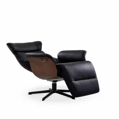 Timeout - Leather Reclining Armchair with Integrated Footrest by Conform