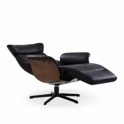Timeout - Leather Reclining Armchair with Integrated Footrest by Conform