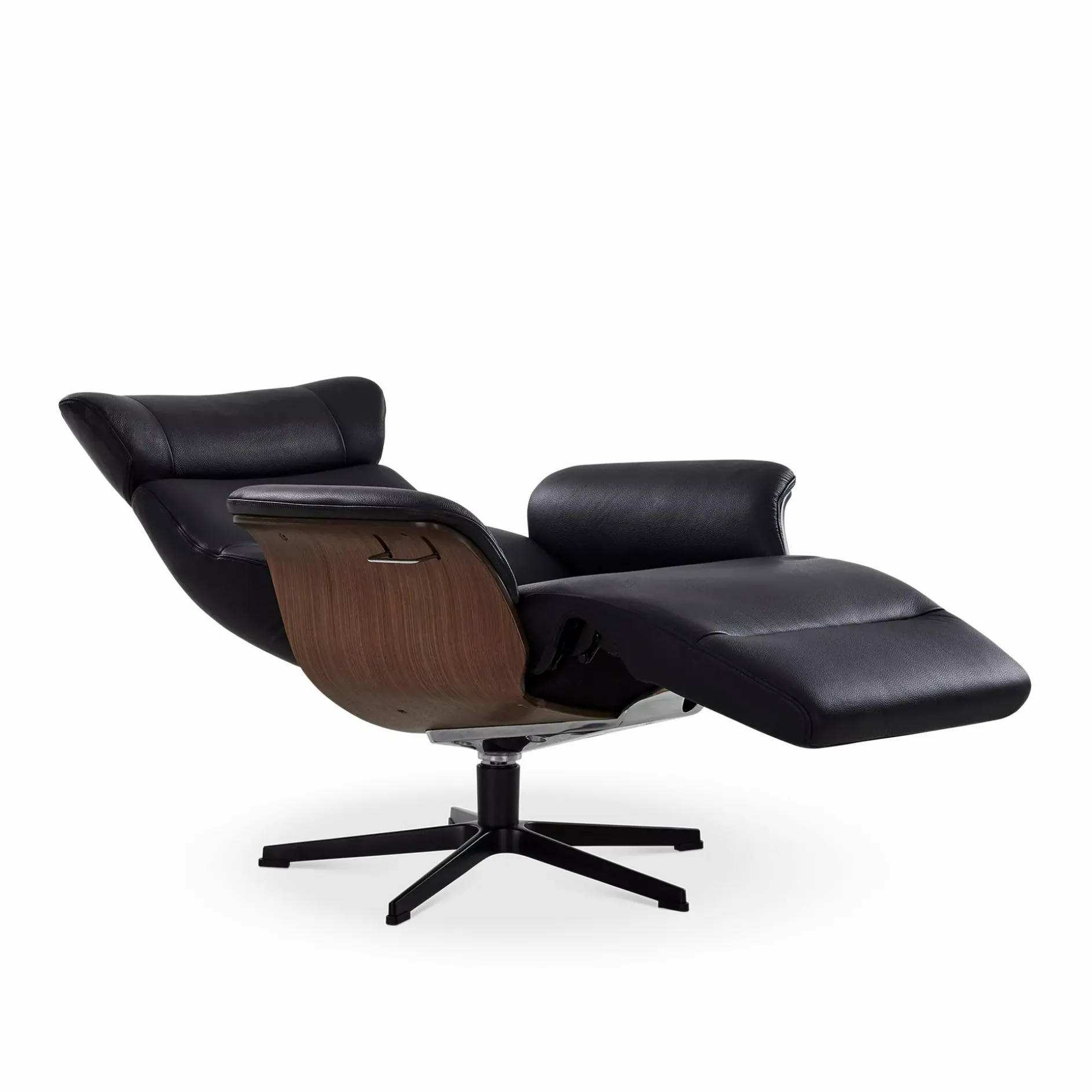Timeout - Leather Reclining Armchair with Integrated Footrest by Conform