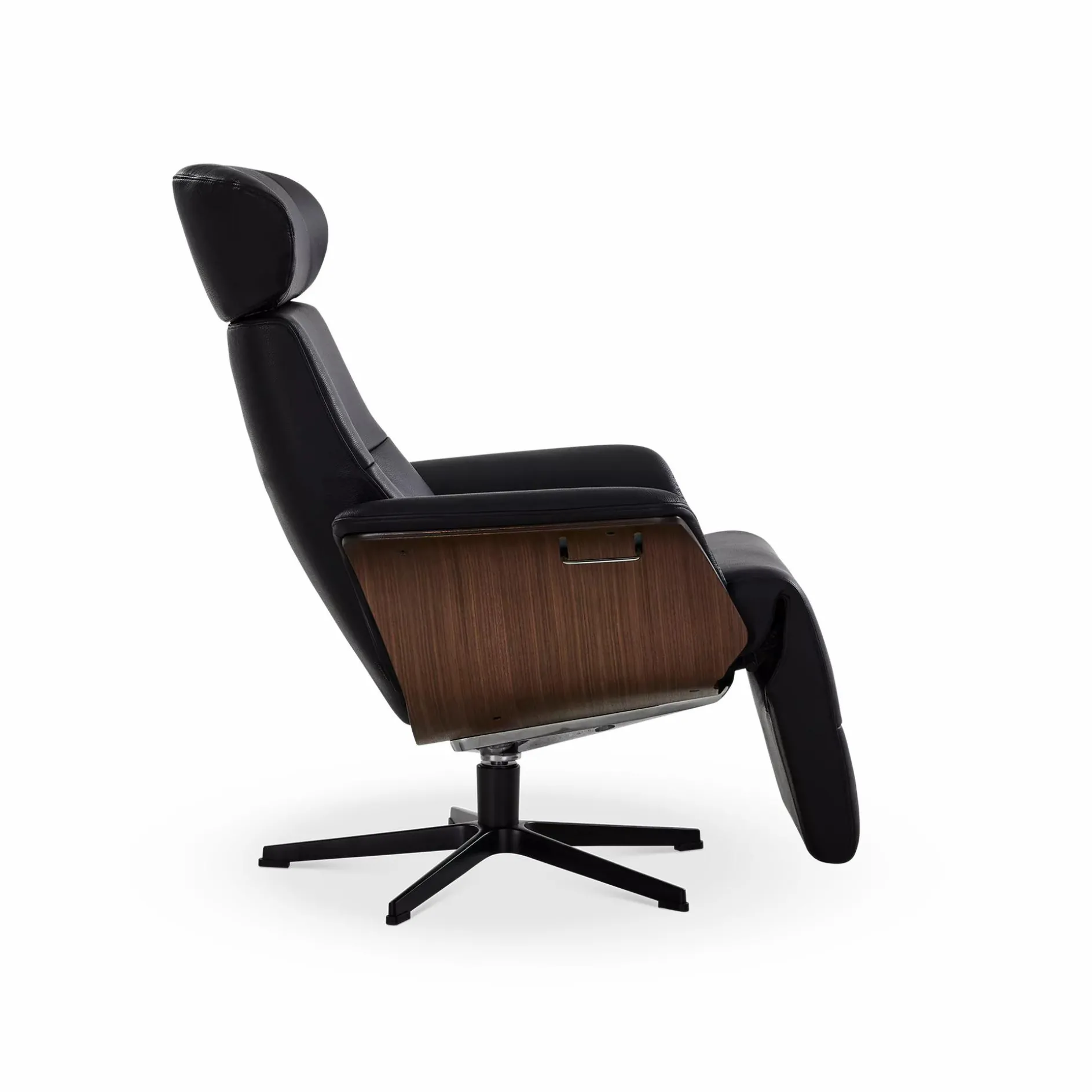 Timeout - Leather Reclining Armchair with Integrated Footrest by Conform