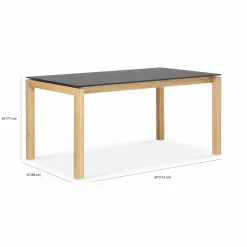 Vinci - Glass Top & Wood Base Dining Table by Mobican