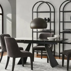 Waters - Extendable Hammered Glass Top Dining Table